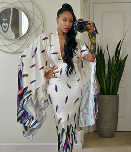 100% SILK KIMONO INSPIRED DRESS